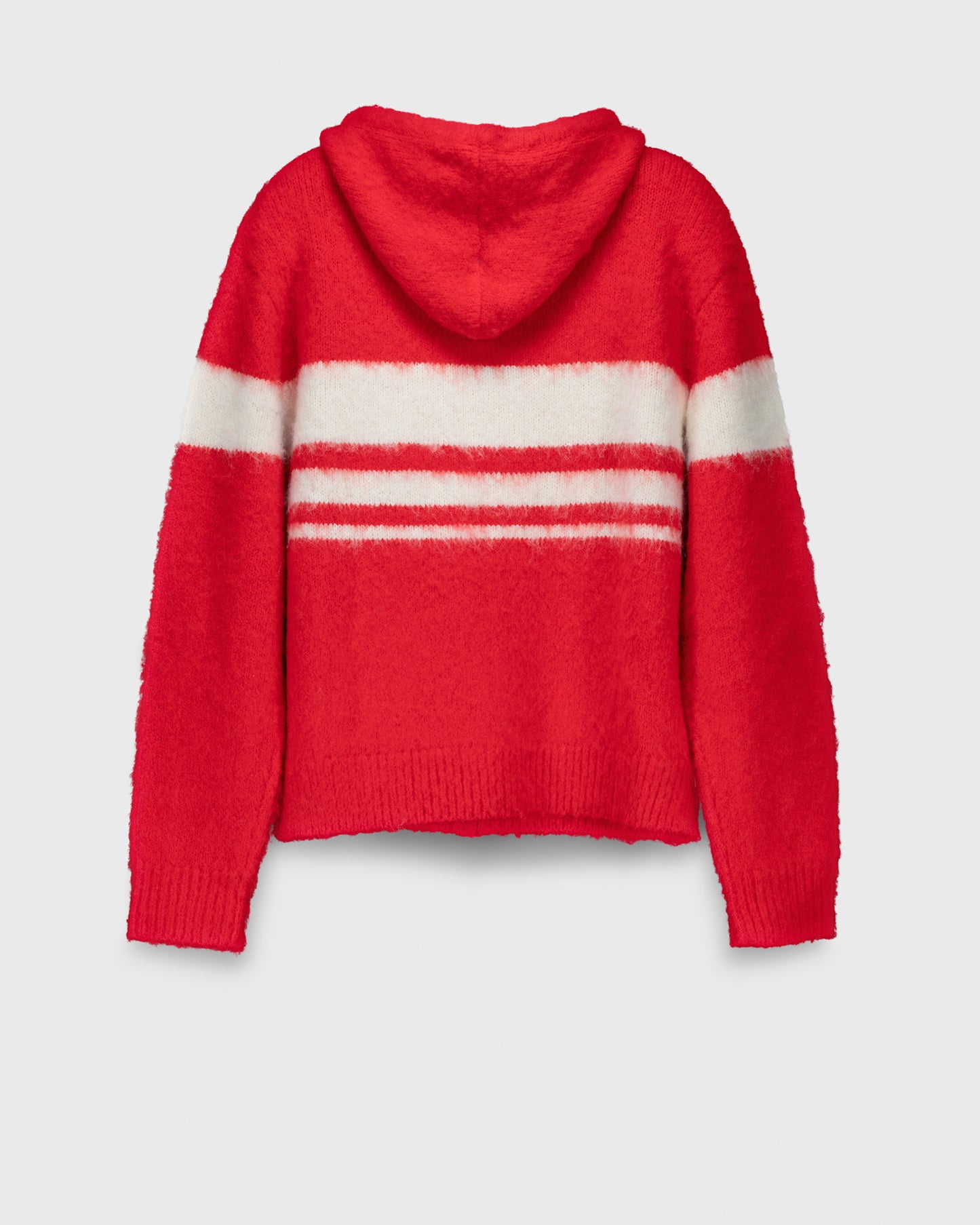 Gingillo Cadiz Wool Zip-Up Hoodie - Rosso/Crema