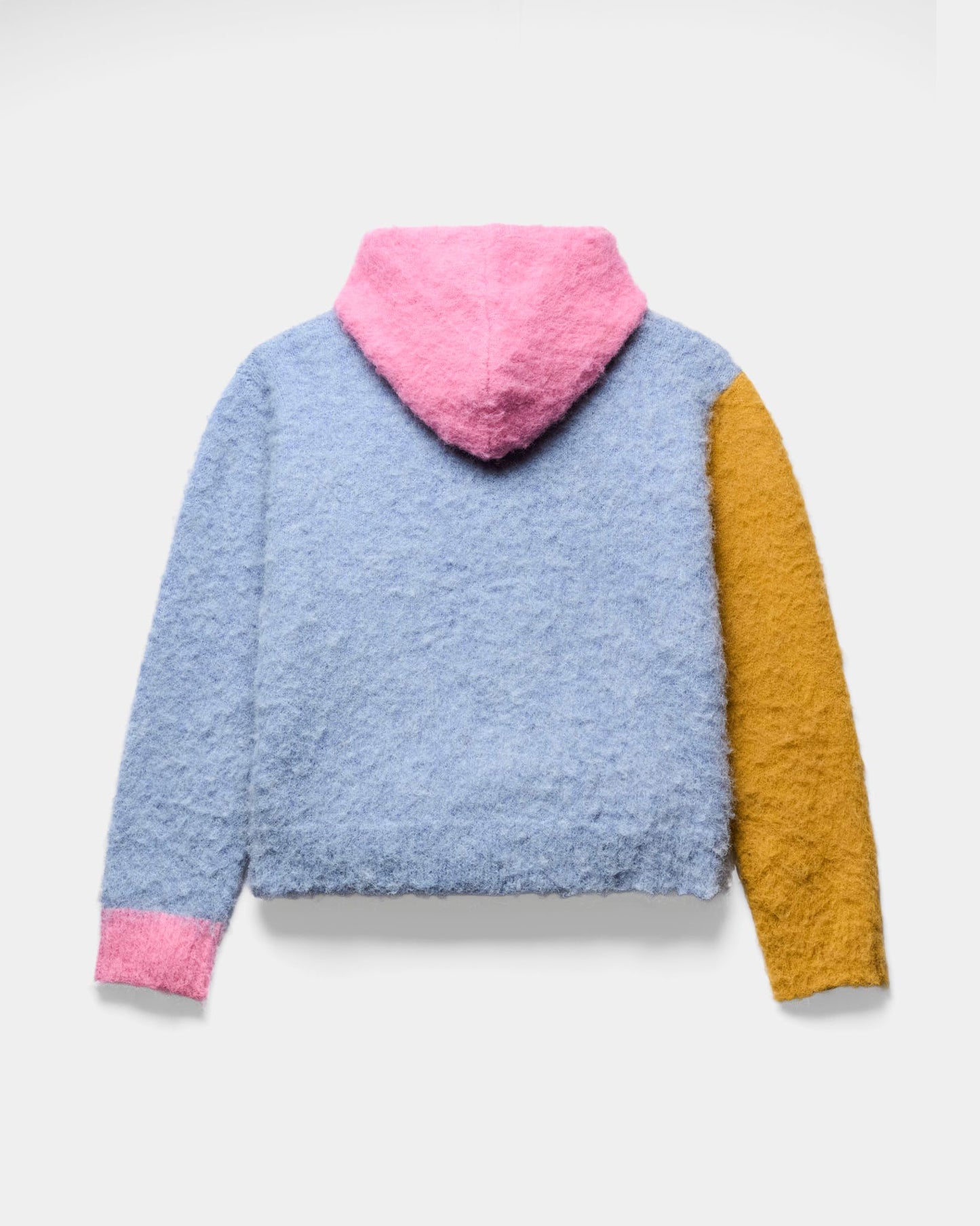Gingillo Cadiz Wool Zip-Up Hoodie - Baby Blue Colour-Block