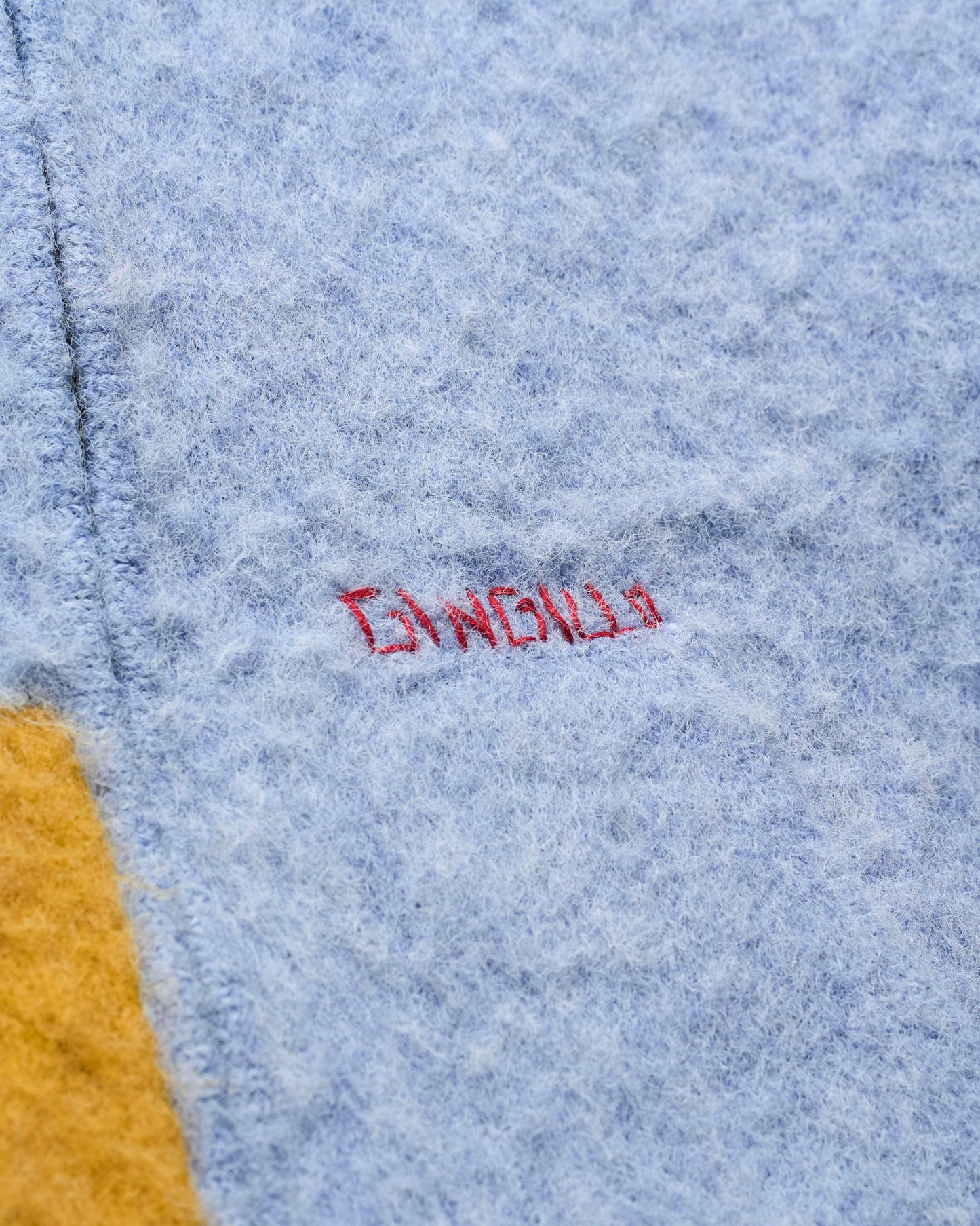 Gingillo Cadiz Wool Zip-Up Hoodie - Baby Blue Colour-Block