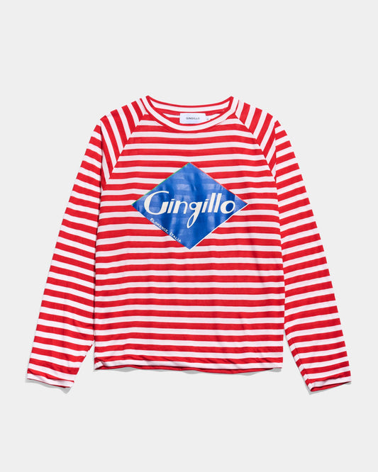 Gingillo Striped Beach Longslweve - Red/White Stripe