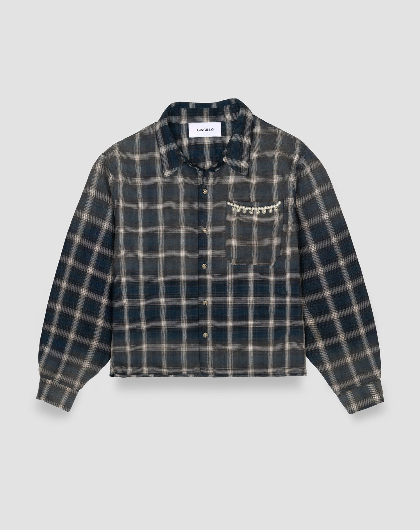 Gingillo Vaquero Plaid Button-Up Shirt - Navy