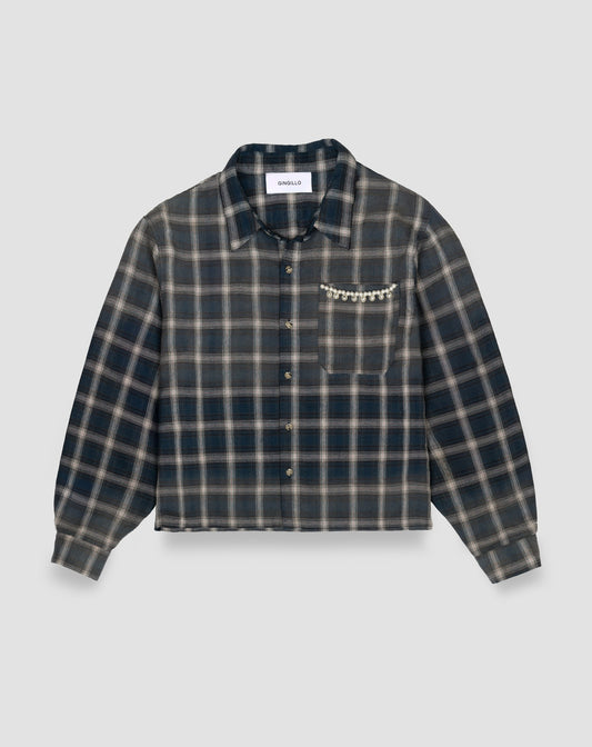 Gingillo Vaquero Plaid Button-Up Shirt - Navy