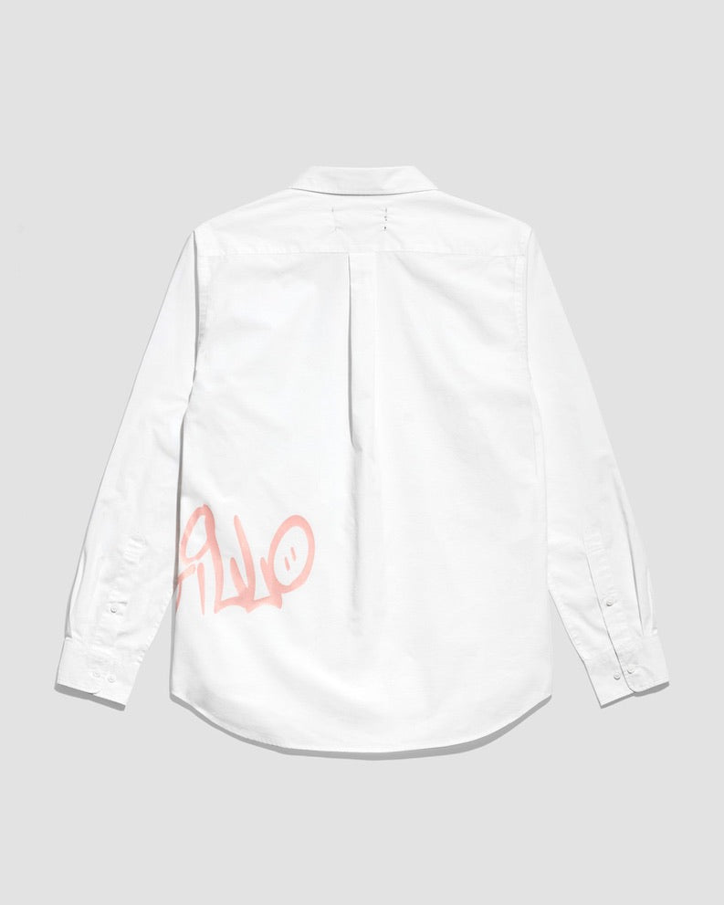 Gingillo Defacement Oxford Button-Up - White