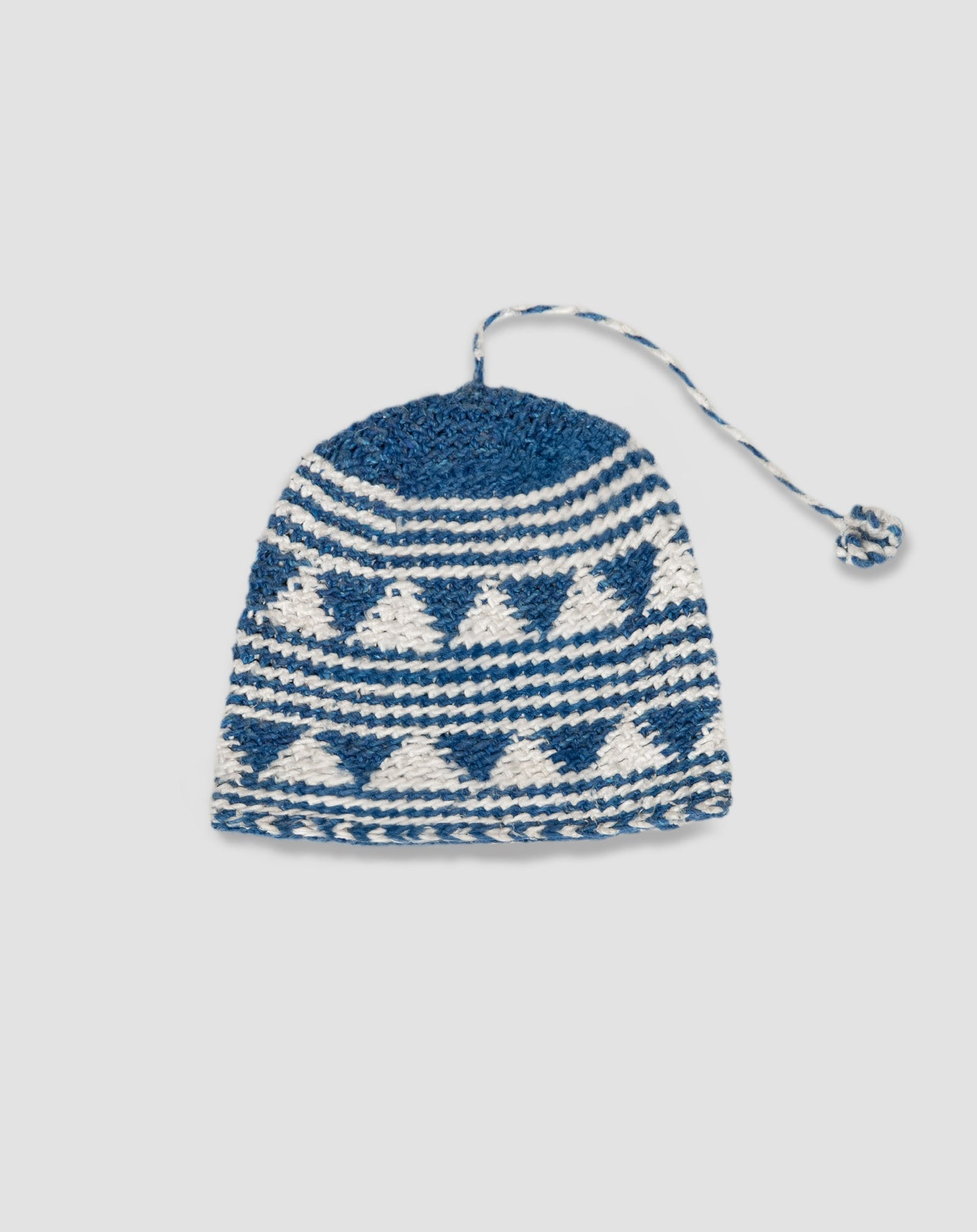 Gingillo Moroccan Wool Berber Hat - Blue/White
