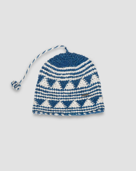 Gingillo Moroccan Wool Berber Hat - Blue/White