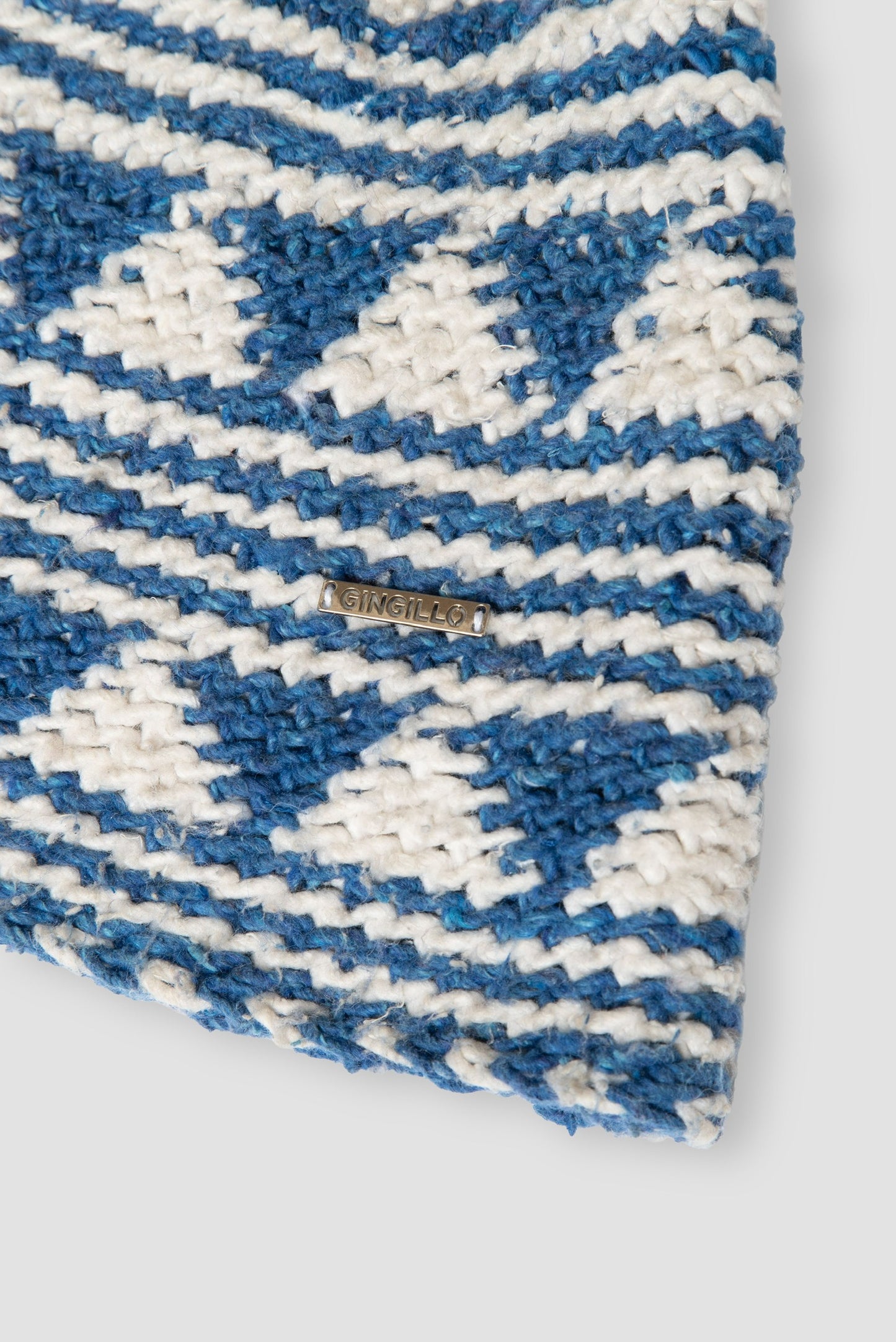 Gingillo Moroccan Wool Berber Hat - Blue/White