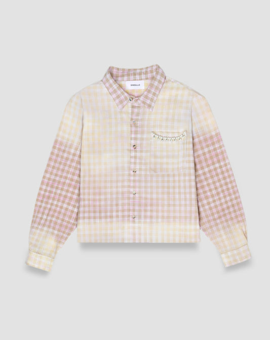Gingillo Vaquero Plaid Button-Up Shirt - Tan