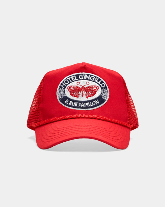 Parisian Mesh Back Trucker Cap - Red