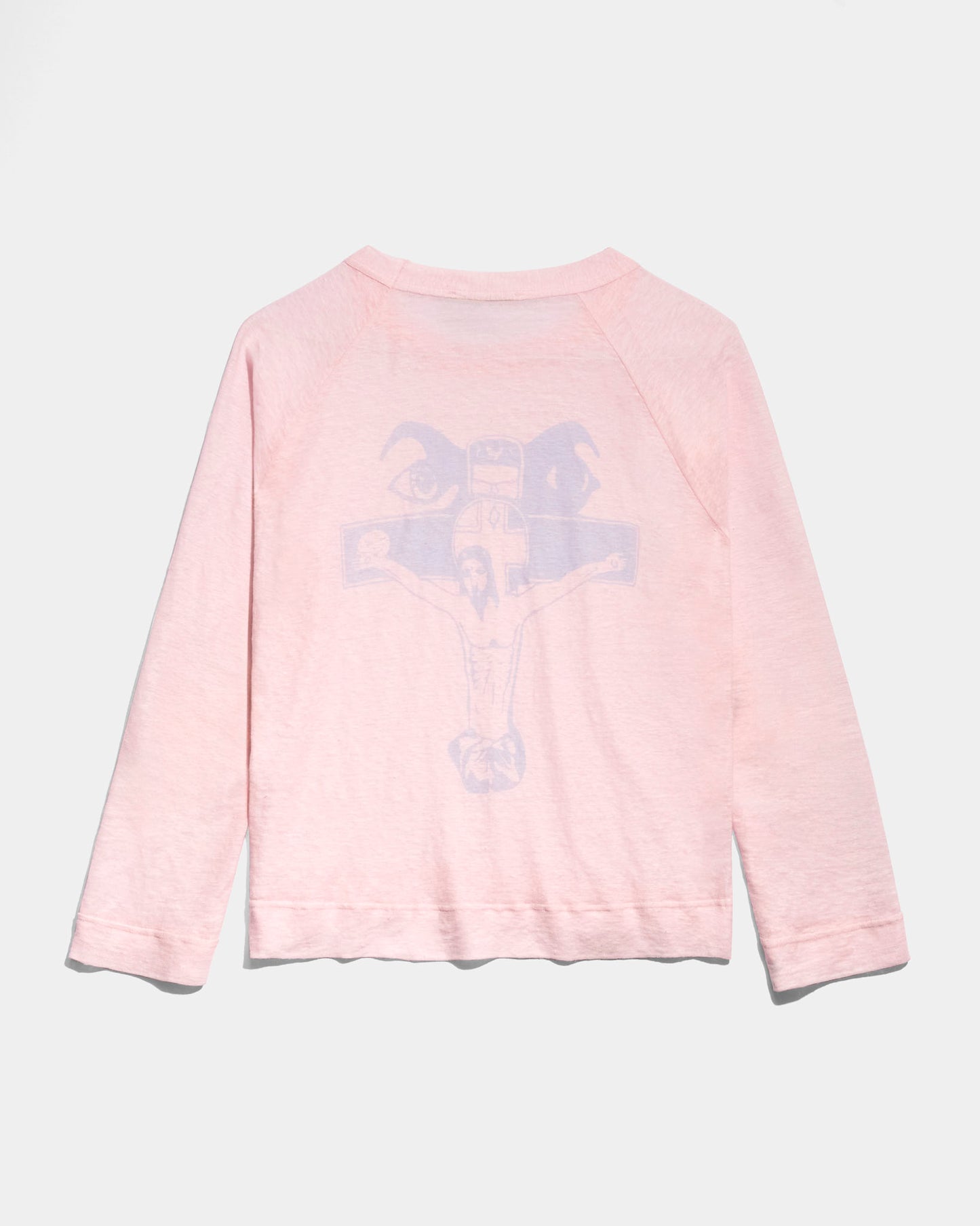 Gingillo Linen Knit Raglan Crewneck - Pink