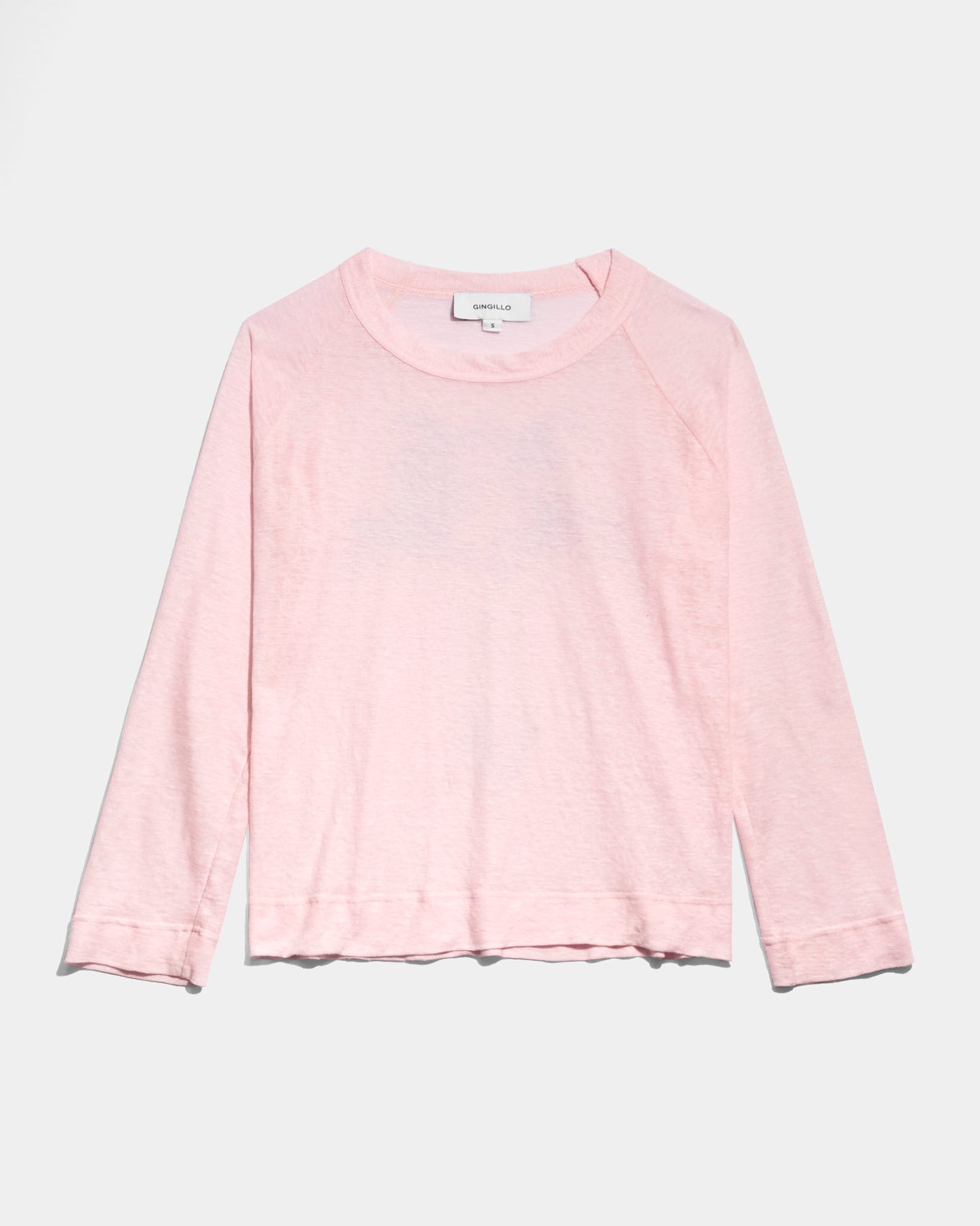 Gingillo Linen Knit Raglan Crewneck - Pink