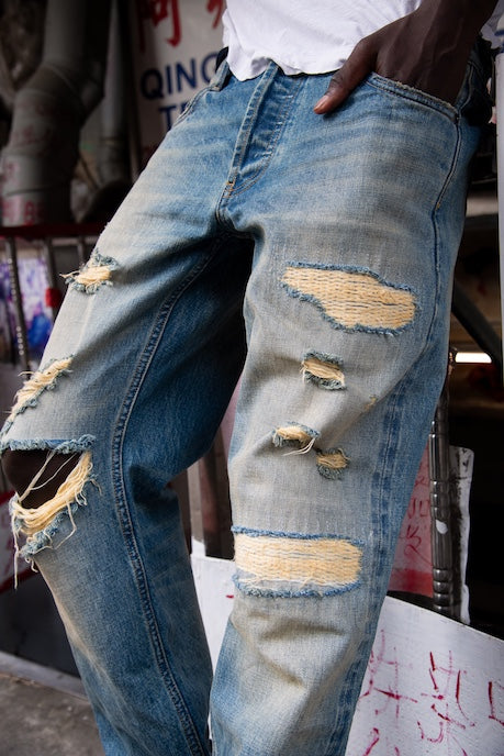 Gingillo 14.5 Oz Distressed Denim