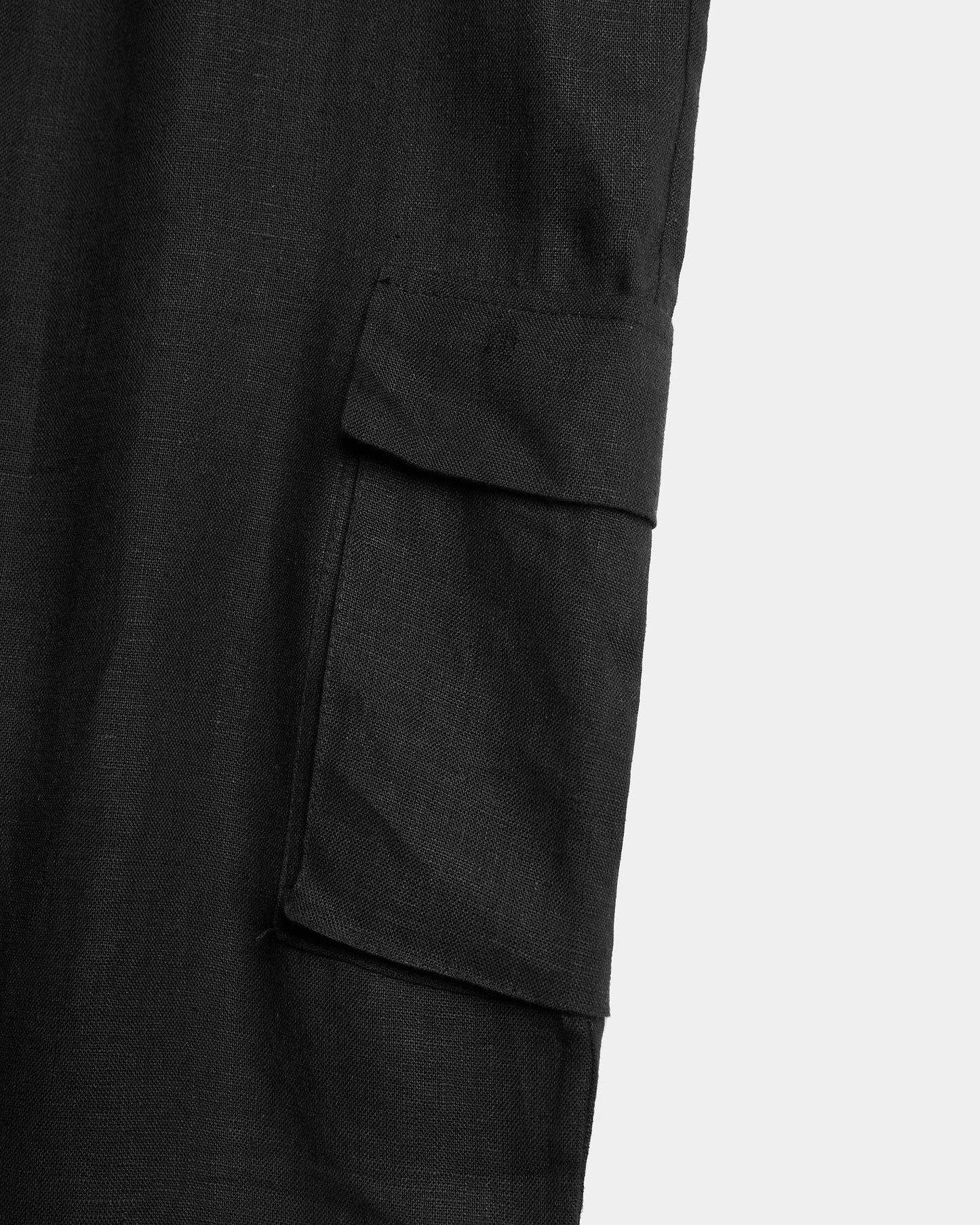 Gingillo Linen Cargo Pant - Black