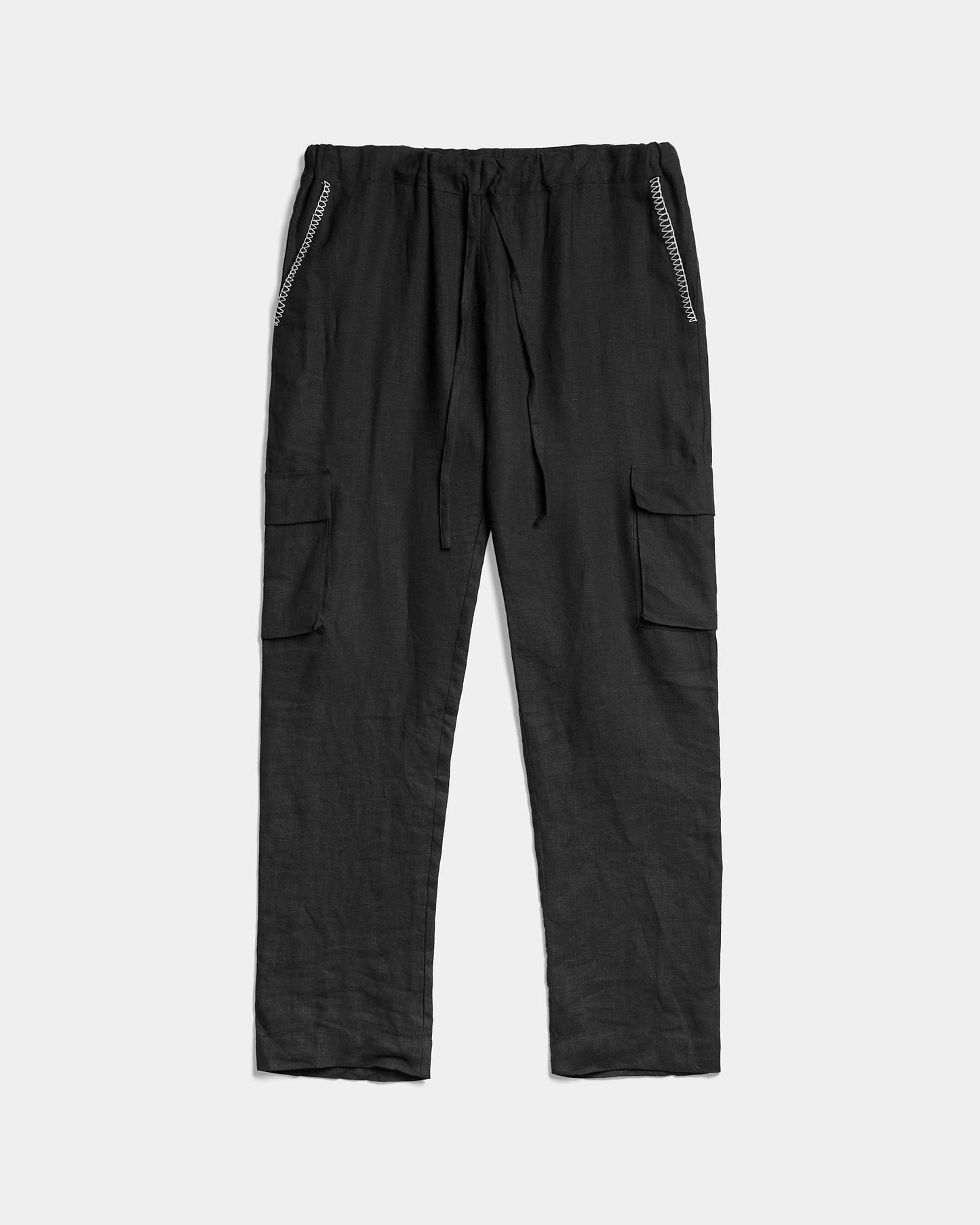 Gingillo Linen Cargo Pant - Black