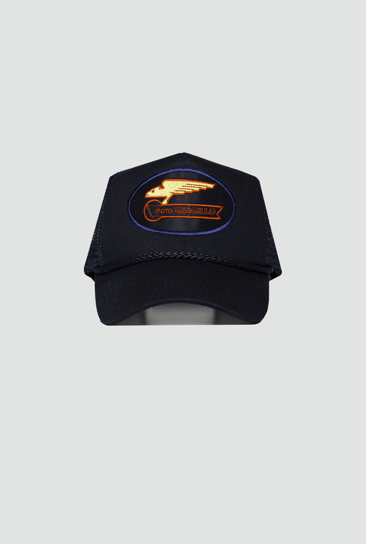 "Moto Gingillo" Mesh Back Trucker Cap - Navy Blue